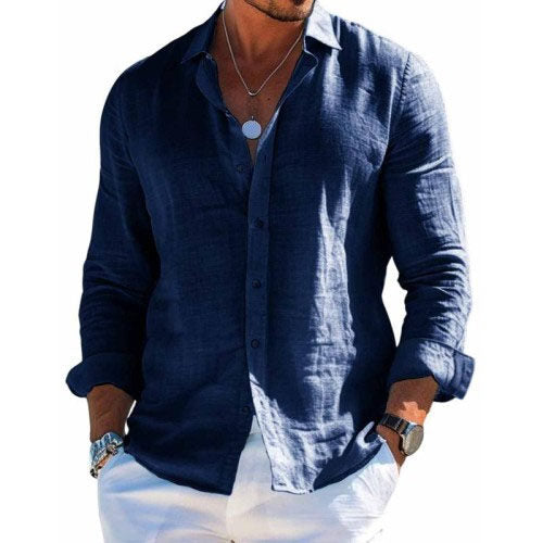 Viktor | Marinblå Elegant Skjorta